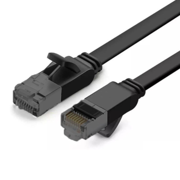 BestLan Patchcord Płaski Kabel sieciowy UTP RJ45 Kategoria 6 Czarny 3m