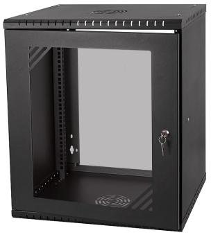 Szafa rack 19"12U, 600MM, Szkło-Czarna