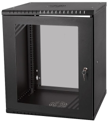 Szafa rack 19"12U, 600MM, Szkło-Czarna