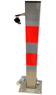 Słupek parkingowy drogowy stalowa blokada parkingowa odblaskowe paski