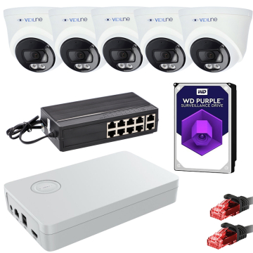 Vidiline ZES-14D-515-5 Zestaw IP z 5 Kamerami 4Mpx Switch PoE Dysk HDD 1tb