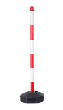 Słupek parkingowy z PVC czerwono-biały wolnostojący plastikowy