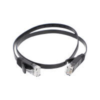 BESTLAN KAB-P6-UTP-0,5-FL-V2 – patchcord płaski UTP kat. 6 RJ45, 0,5 m, czarny, miedziany