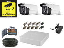 Zestaw monitoringu 5Mpx 2 kamery kabel 50m. HDD 1TB