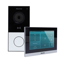 Zestaw wideodomofonowy Akuvox E12W z monitorem C313 (srebrno-czarny)