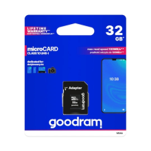Karta pamięci microSD GOODRAM 32GB MICRO CARD cl 10 UHS-I + adapter