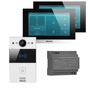 Zestaw Wideodomofonowy 2-przewodowy Akuvox Panel R20A-2 Srebrny 2x Monitor C313W-LP-2