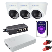 Zestaw do Monitoringu IP 3 Kamery 4Mpx Switch PoE Dysk HDD 1TB ViDiLine