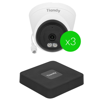 Tiandy KIT-3104-320-3 Zestaw Monitoringu IP z 3 kamerami TC-C320N i rejestratorem IP