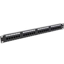 Vidiline R19-PP24-KAT6-SZ Panel Krosowy Patchpanel Keystone 19" Kat. 6 Utp 1u 24-porty Metalowy
