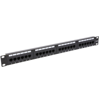 Vidiline R19-PP24-KAT6-SZ Panel Krosowy Patchpanel Keystone 19" Kat. 6 Utp 1u 24-porty Metalowy