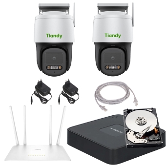 Zestaw monitoringu bezprzewodowego WiFi Tiandy 2 PTZ