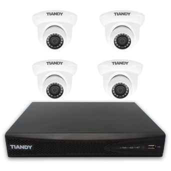ZESTAW MONITORINGU TIANDY 4 KAMERY STARLIGHT REJESTRATOR POE