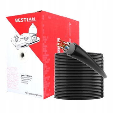 BestLan Kabel Skrętka FTP Kategoria 6 UV Drut CCA HQ Zewnętrzny 305m