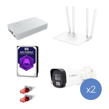 Vidiline ZES-VIDI-515-24T-2 Zestaw Monitoringu IP 2 Kamery 4Mpx WiFi Rejestrator Router