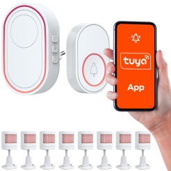 Bezprzewodowy alarm Wi-Fi Tuya 8 czujników ruchu PIR + przycisk napadowy