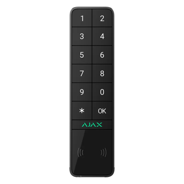 Ajax KeyPad Outdoor Jeweller Bezprzewodowa klawiatura czarna zewnętrzna/wewnętrzna, pass tag, kod