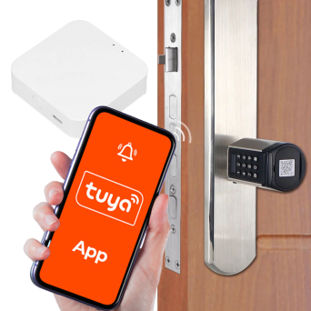 Elektroniczny zamek wkładka do drzwi WELOCK na kod, kartę z bramką + aplikacja Tuya Smart