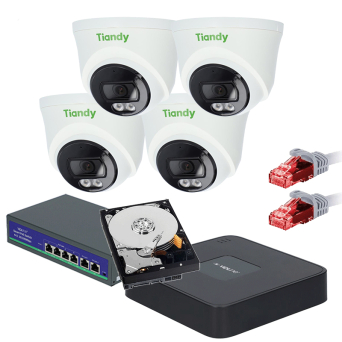 Zestaw Monitoringu 4 Kamery IP TC-C34XS + NVR-615  SWITCH DYSK 1TB 