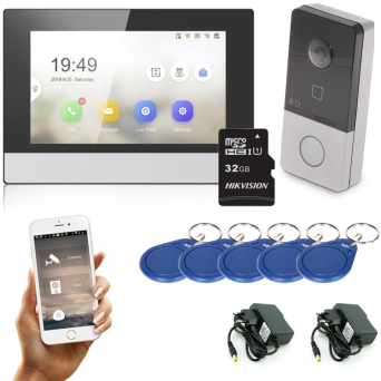 Wideodomofon bezprzewodowy Wi-Fi z monitorem 7 Cali + GRATIS karta 32 GB Hikvision