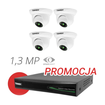 ZESTAW MONITORINGU TIANDY 4 KAMERY HD STARLIGHT
