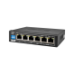 BCS-B-SP0402 - 6 portowy switch (4×PoE) 100Mbps z 4 trybami pracy - 4