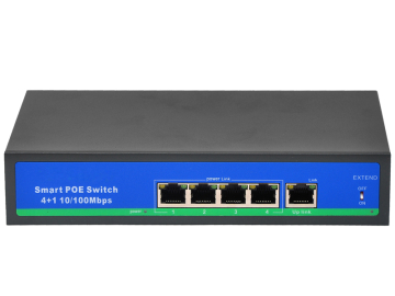 Switch 4 porty PoE + 1 port Uplink 100Mb/s VidiLine