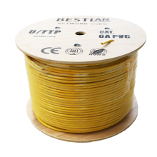 Kabel Skrętka U/FTP Kategoria 6a CU LSZH Bezhalogenowy 305m Żółta Czysta Miedź