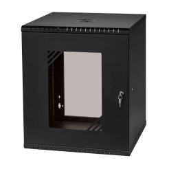 Szafa rack 19" 12U, 450MM, Szkło Czarna