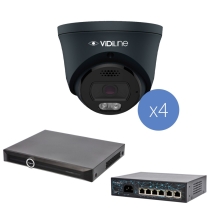 Vidiline KIT-8232-38D-4 Zestaw Monitoringu IP 4 Kamery 8Mpx Ew Rejestrator Switch