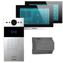 Zestaw Wideodomofonowy 2-przewodowy Akuvox Panel R20K-2 Srebrny Monitor C313W-LP-2 x2