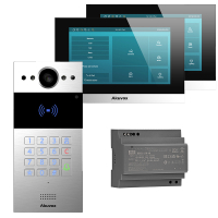 Zestaw Wideodomofonowy 2-przewodowy Akuvox Panel R20K-2 Srebrny Monitor C313W-LP-2 x2
