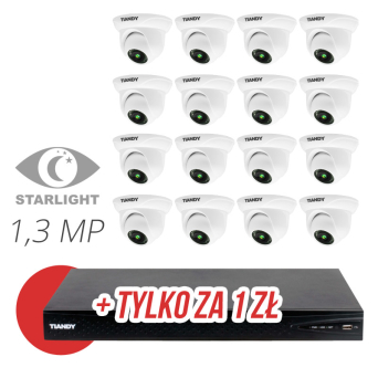 ZESTAW MONITORINGU TIANDY 16 KAMER HD STARLIGHT - NVR za 1 PLN.