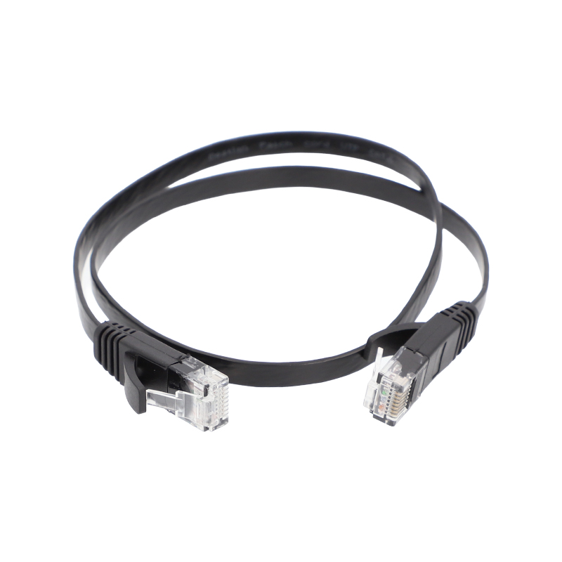 BESTLAN KAB-P6-UTP-0,5-FL-V2 czarny płaski patchcord UTP kategorii 6 RJ45 50 cm