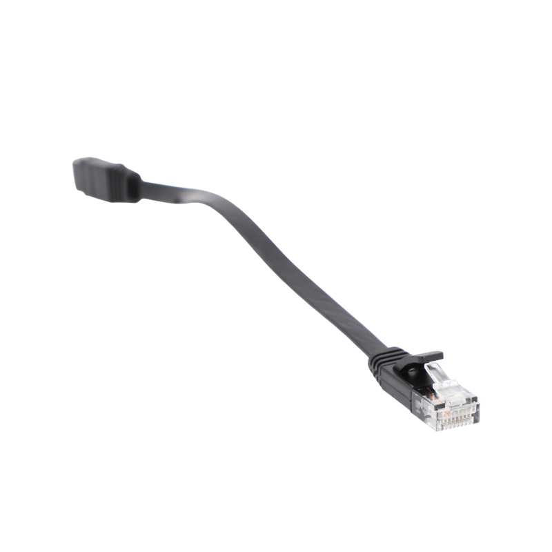 BESTLAN KAB-P6-UTP-0,2-FL-V2 czarny płaski patchcord UTP kategorii 6 RJ45 20 cm