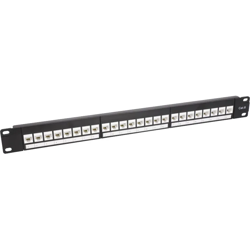 Patch Panel RACK 19 cali 24 porty RJ45 UTP Cat6 ViDiLine VIDI-R19-PP24-UTP-KAT6