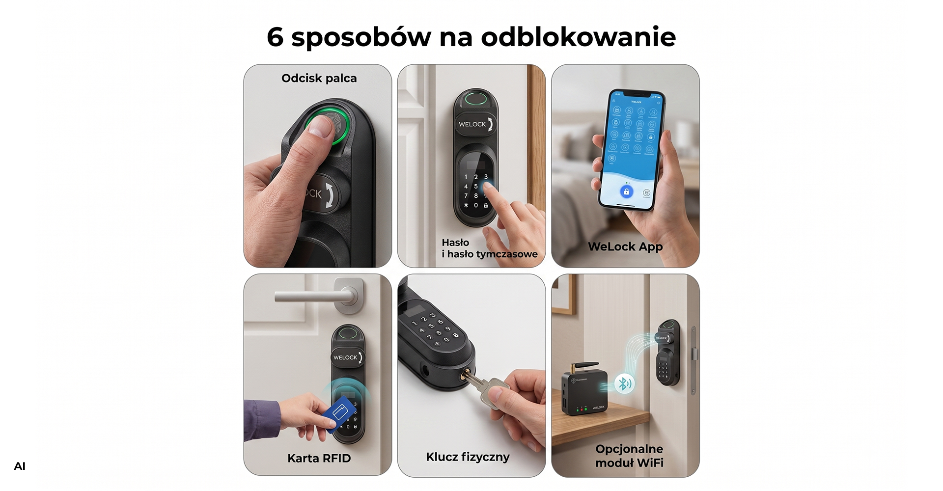 Klucz mechaniczny do awaryjnego otwierania inteligentnego zamka WELOCK U81